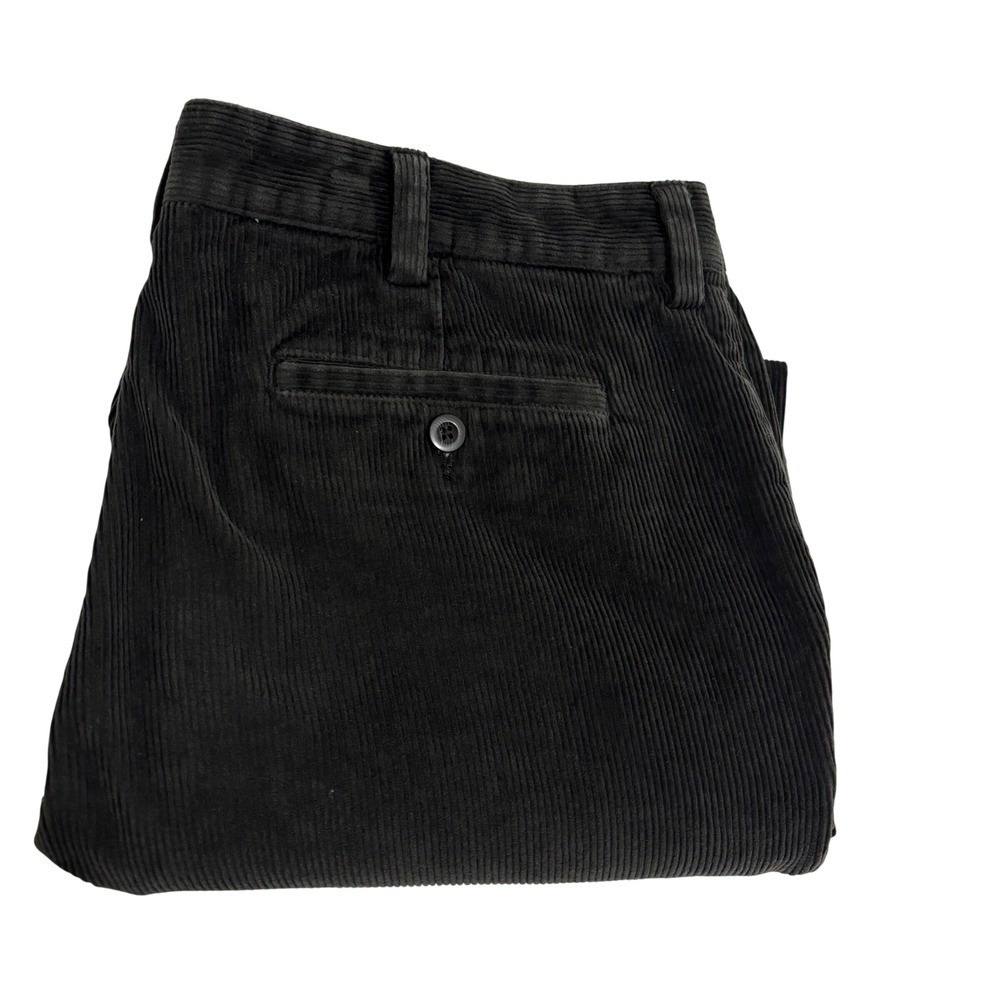 L.L.Bean Corduroy Chino Pants Mens 38W x 31L Black Classic Fit Cotton Stretch